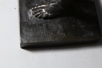 null D'après Auguste RODIN (1840-1917)
"L'Age d'Airain "
Reproduction en bronze à...