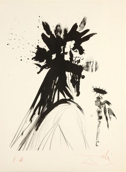 null Salvador DALI (1904-1989)
« Dante » 
Lithographie, n° E.A. Ed° W U C U A . 
76...