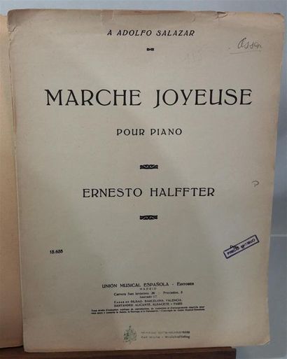 null [Salvador DALI] Ernesto HALFFTER. 
Marche Joyeuse. Partition musicale. 
1925,...