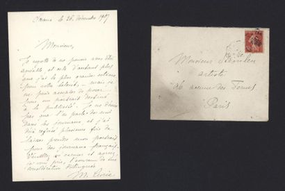 null CURIE Marie (1867-1934), physicienne et chimiste.
Lettre autographe signée,...