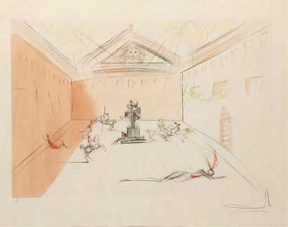 null Salvador DALI (1904-1989)
« Plazza Mayor » 
Gravure, E.A.
53 x 65 cm
