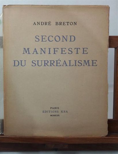 null André BRETON.
Second Manifeste du Surréalisme.
P., Kra, 1930, in-4 broché. Edition...