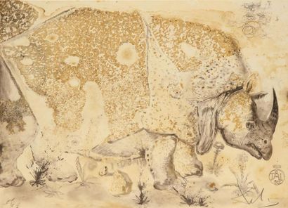 null Salvador DALI (1904-1989)
« Rhinocéros »
Gravure, 1970.
(Michel Broutta) Numérotée...