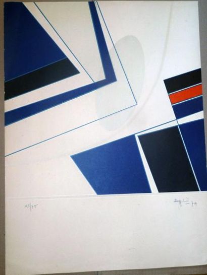 Silvano BOZZOLINI (1911-1998) Composition géométrique
Gravure, signée en bas à droite...