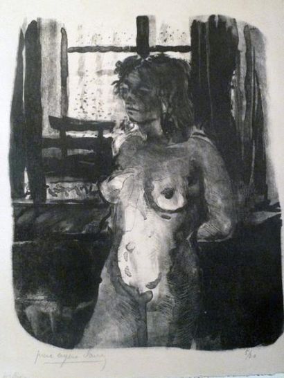 Pierre- Eugène CLAIRIN (1897-1980) Femme nue adossée
Lithographie noir et blanc,...