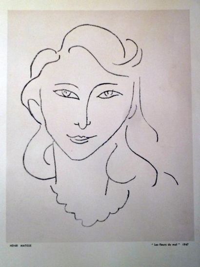 Henri MATISSE (1869-1954) Portrait de femme
Reproduction lithographique, illustration...