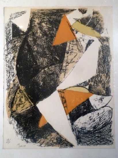 Marino MARINI (1901-1980) Composition abstraite
Lithographie, signée en bas à gauche,...