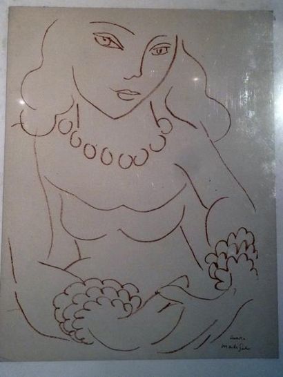 Henri MATISSE (1869-1954) Jeune femme au collier
Lithographie, signée en bas à droite...