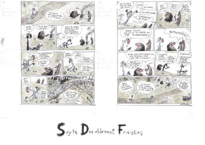 LE BORGNE "SDF: Sujets Durablement Fumistes (Histoire complète)" Deux planches et...