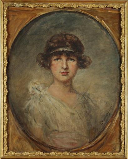 Ferdinand HUMBERT (1842-1934) « Garçonne », Huile sur toile, signé en bas à droite...