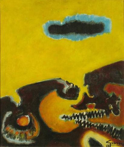 Antonio GUANSE (1926-2008) « Composition », Huile sur toile, signée en bas à droite,...