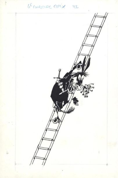 null F'MURRR "Le Pauvre chevalier" 4e de couverture édition Casterman 1990. encre...