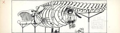 null F'MURRR "Naphtalène et la baleine" Encre de Chine et crayon. 9 x 32,5 cm