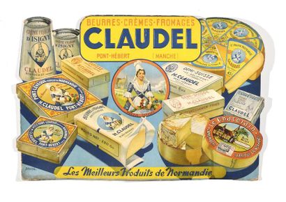 null Jean-Claire LACROIX (né en 1955) "Publicité Claudel" en carton gaufré, au dos:...