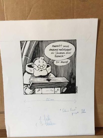 null F'MURRR "Silence frères" Tintin en moine. encre. annoté "p.28". 26 x 21 cm.
On...
