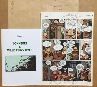null F'MURRR "Silence frères" Tintin en moine. encre. annoté "p.28". 26 x 21 cm.
On...