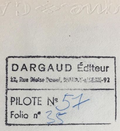 null F'MURRR Alp n°5 Strip marqué 2, encre signée. 6 x 32,2 cm. Au dos cachet Pilote...