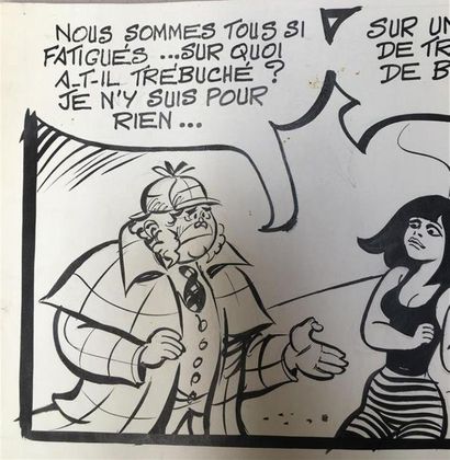 null Jean-Claude FOREST (1930-1998) "Hypocrite" Partie de planche à l'encre, signée...