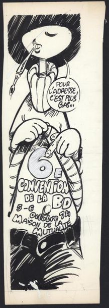 null F'MURRR "Naphtalène - 6e convention de la BD, Maison de la Mutualité 1974" Encre...