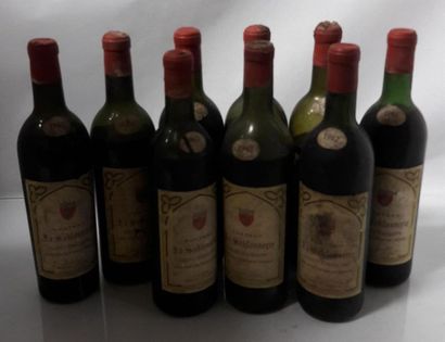 null 9 bouteilles Château LA SABLONNERIE 1962. Niveaux inégaux SAINT EMILIION