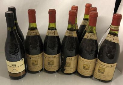 null 10 bouteilles chateauneuf du Pape : Domaine de la roquette (1 bts 1961 , 3 bts...