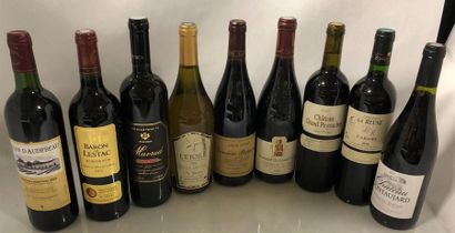 null 9 Bouteilles de vin divers dont Chateauneuf du Pape, Domaine du grand Tinel...
