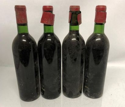 null 4 bouteilles Chateau La Lagune, haut Médoc,1967? (millésime illisible), sans...