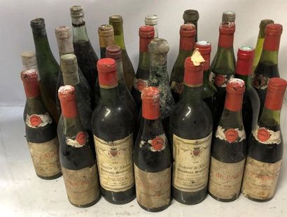 null 26 bouteilles: Chardonnay, Bourgogne, Vouvray, Anjou clos de l'Aiglerie 1970...