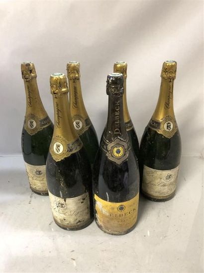 null Lot de 6 Magnums de champagne: 5 de Jean Claude Lepitre brut, 1 Delpeck brut,...