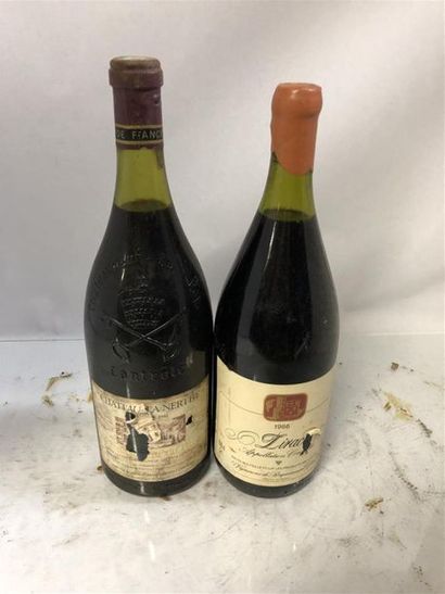 null Lot de 2 Magnums: un Lirac clos des vignerons de Roquemaure 1986, 1 Chateau...