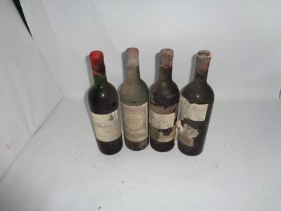 null 1 Lot de 4 Bouteilles dont Chateau Giscours Margaux 1964, 2 Chateau Gazin Pommerol...