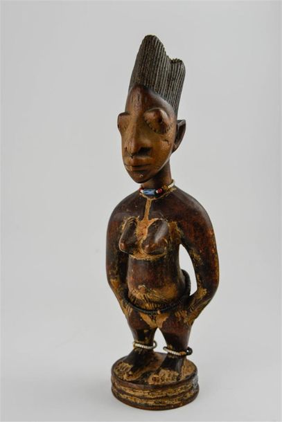 null 245 à 254 - SUITE de DIX STATUETTES de JUMEAU IBEDJI en bois. Nigeria Yoruba...