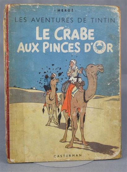 null HERGE (1907-1983) Ensemble de 10 vol. des aventures de Tintin, mauvais état...