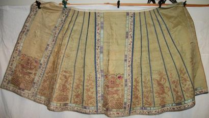 null MANG QUN OU JUPE TABLIER, Chine, dynastie Qing, circa 1900, satin vert tilleul...