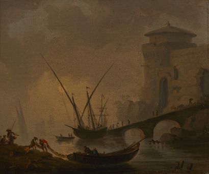  Circle of Claude-Joseph Vernet, 
French 1714-1789- 

The Old Port of Marseille; 

oil... Gazette Drouot