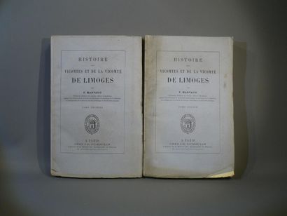 null [LIMOUSIN] F. Marvaux, Histoire des vicomtes et comtes de Limoges,2 vol in-4...