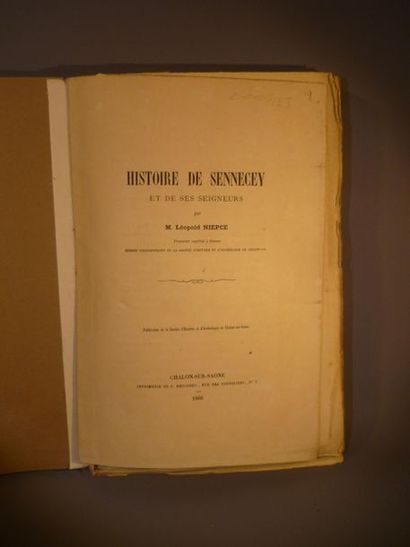 null [CHALONNAIS] Louis Niepce,Histoire de Sennecey et de ses seigneurs, 1 vol in-4...