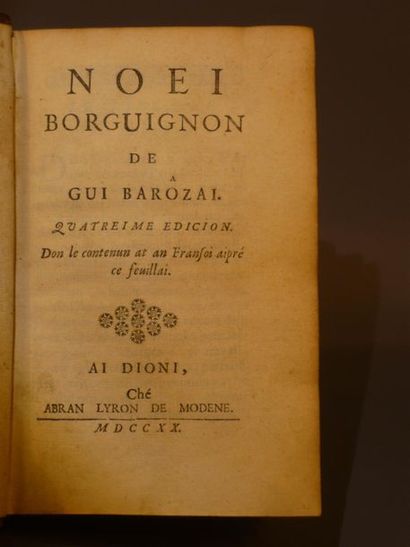 null [BOURGOGNE] Guy Bazoral, Noei Borguignon (Noblesse Bourguignone),1 vol in-8...