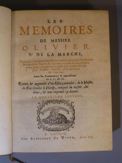 null [Bourgogne] Olivier de LA MARCHE - (HARDY rel), Les mémoires de messire Olivier...