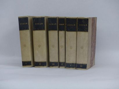 null [Religiosa] : Jean de PAULY, Le Sepher Ha Zohar,6 volumes grand raisin in 8,...