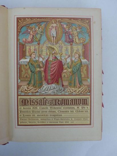 null [Religiosa] Missale Romanum, 1 fort vol in-4 plein maroquin rouge, dos à nerfs...