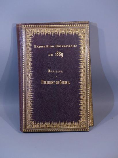 null BA :Reliure de présentation du catalogue de l'Exposition Universelle de 1889àMonsieur...