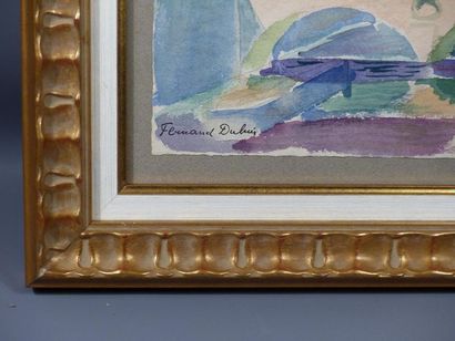 null Fernand DUBUIS 1908-1991 vue de Notre-Dame, aquarelle sur papier, cachet d'atelier...