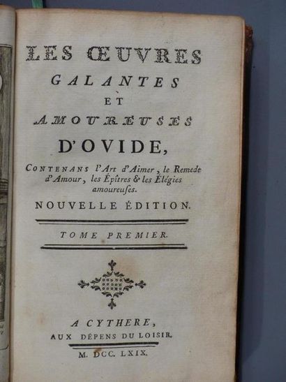 null L: Les oeuvres galantes et amoureuses d'Ovide, 2 tomes en 1 vol in-8 plein veau,...
