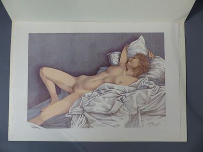 null [Erotica] Jean-Pierre STHOLL, réunion de deux lithographies érotiques signées...