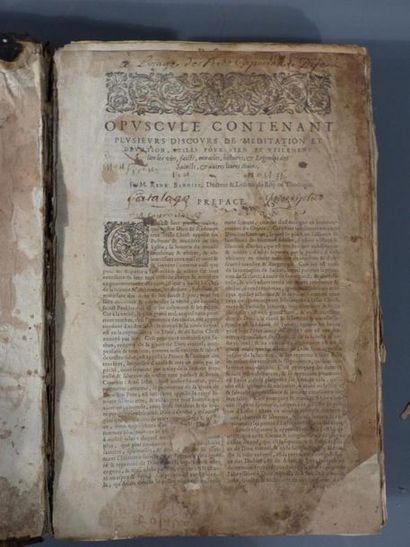 null René BENOIST (1521-1608) , Opuscule contenantplusieurs discours de méditation...
