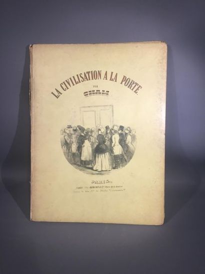 null CHAM, La civilisation à la porte, 1 album in folio, Paris. Accident rousseu...