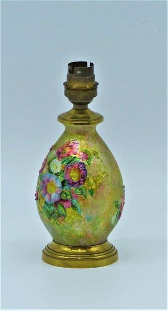 Camille FAURE (1874-1956). Vase monté Camille FAURE (1874-1956). Vase monté en lampe,...