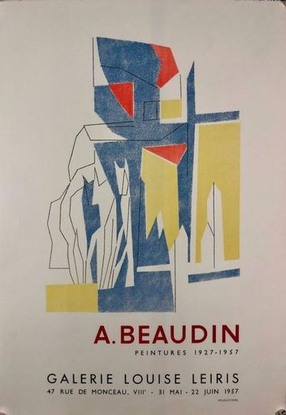 null A Beaudin (d'après), Galerie Louise Leiris, 1957. Lithographie non entoilée....