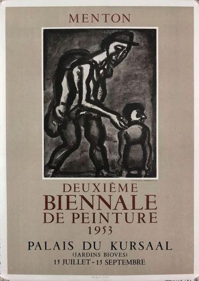 null G. Rouault (d'après), Menton, deuxième biennale de peinture, 1953. Lithographie...
